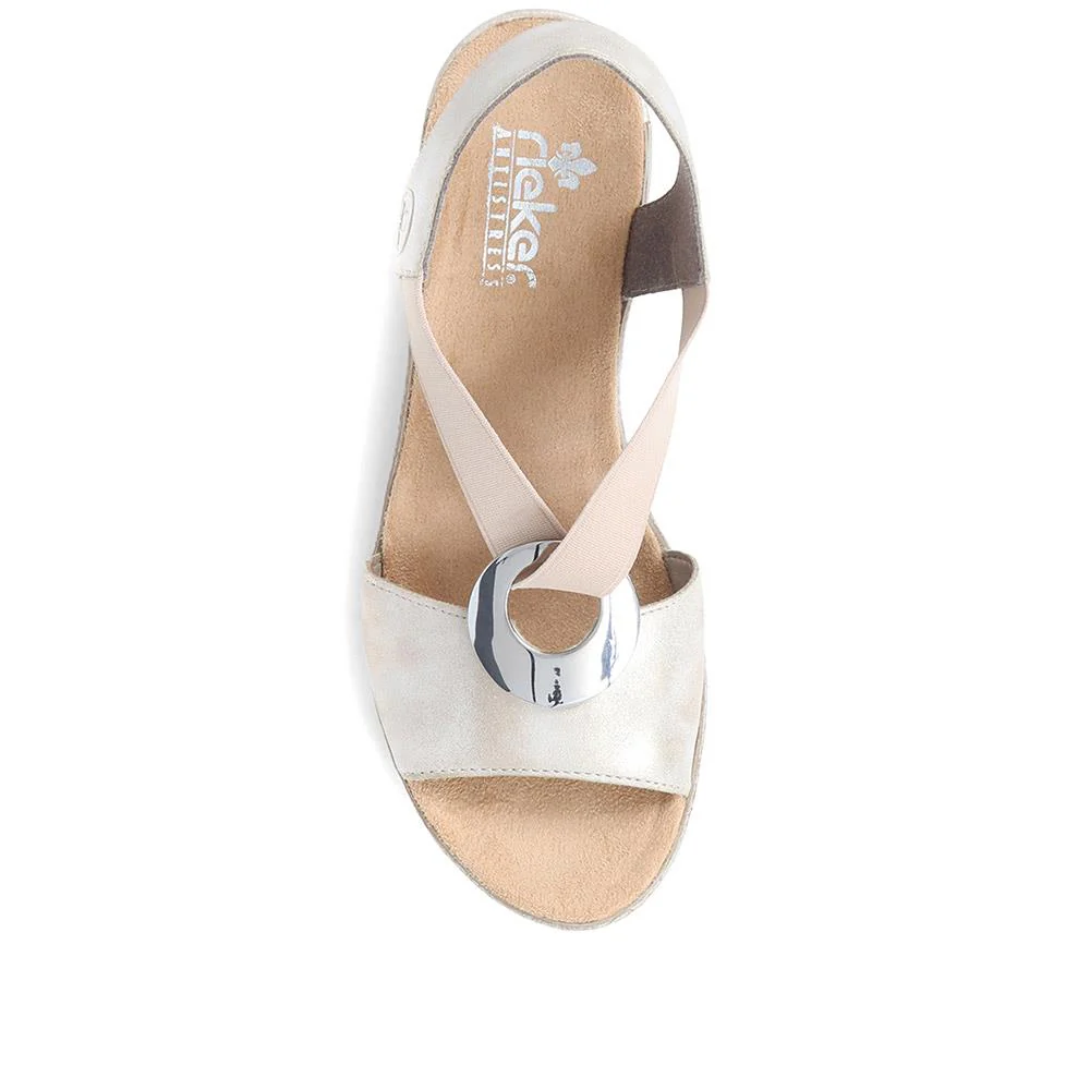 Slingback Wedge Sandals - RKR37525 / 323 724 - Metallic - Image 4