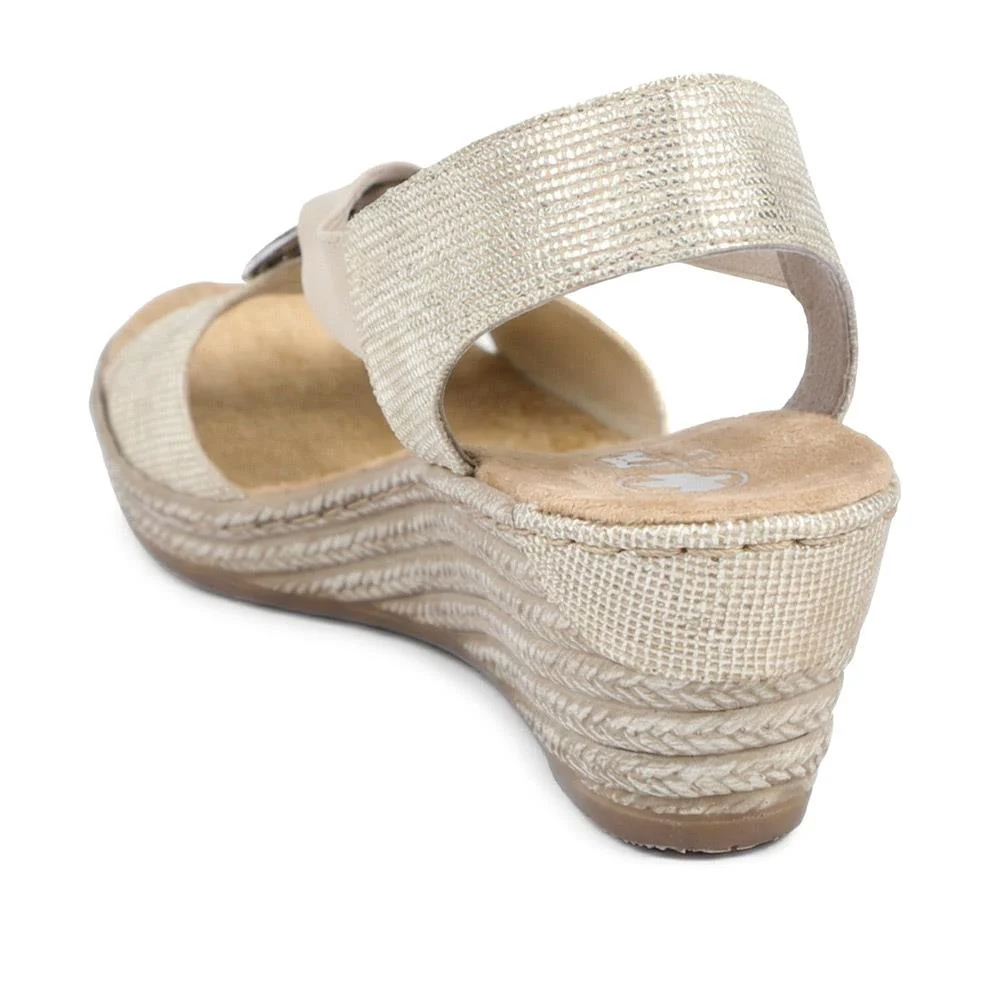 Slingback Wedge Sandals - RKR37525 / 323 724 - Natural - Image 3