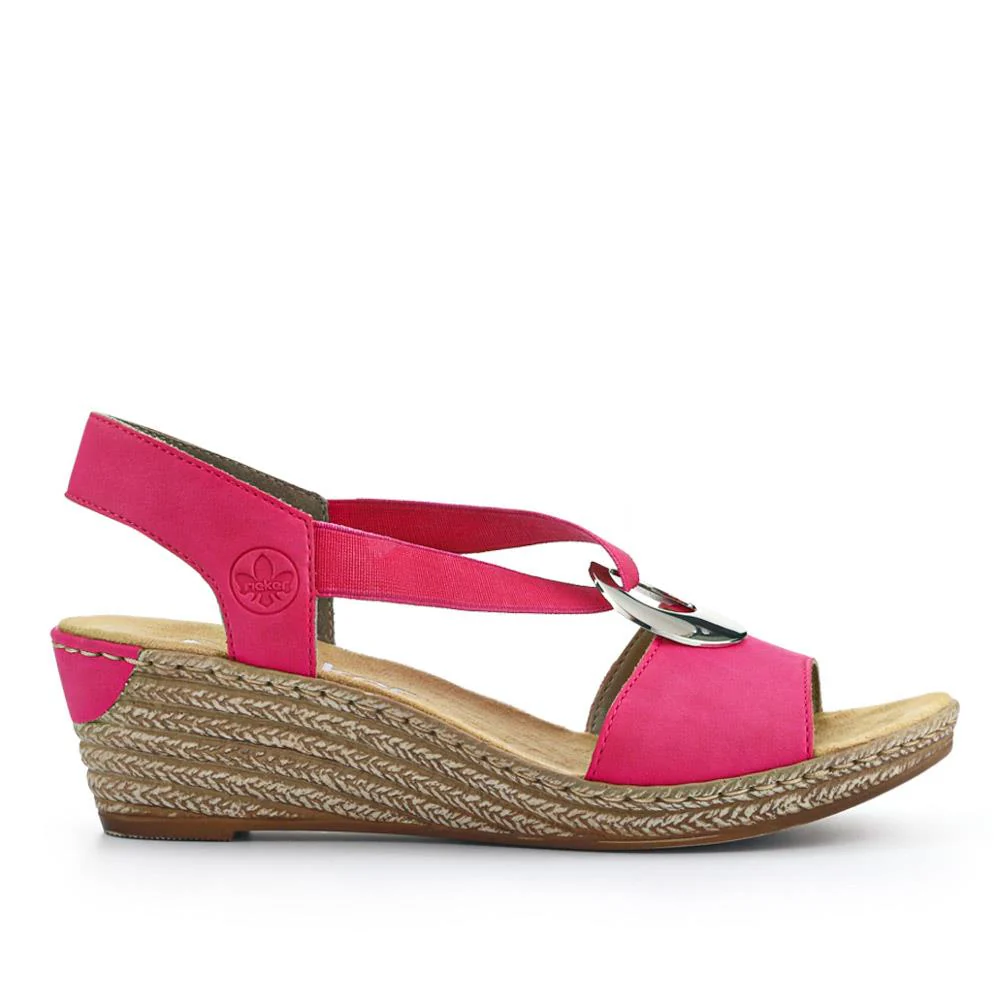Slingback Wedge Sandals - RKR37525 / 323 724 - Pink - Image 2