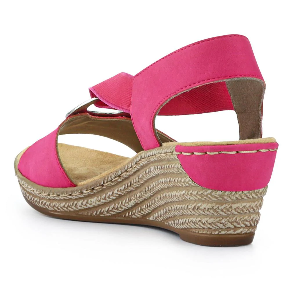 Slingback Wedge Sandals - RKR37525 / 323 724 - Pink - Image 3