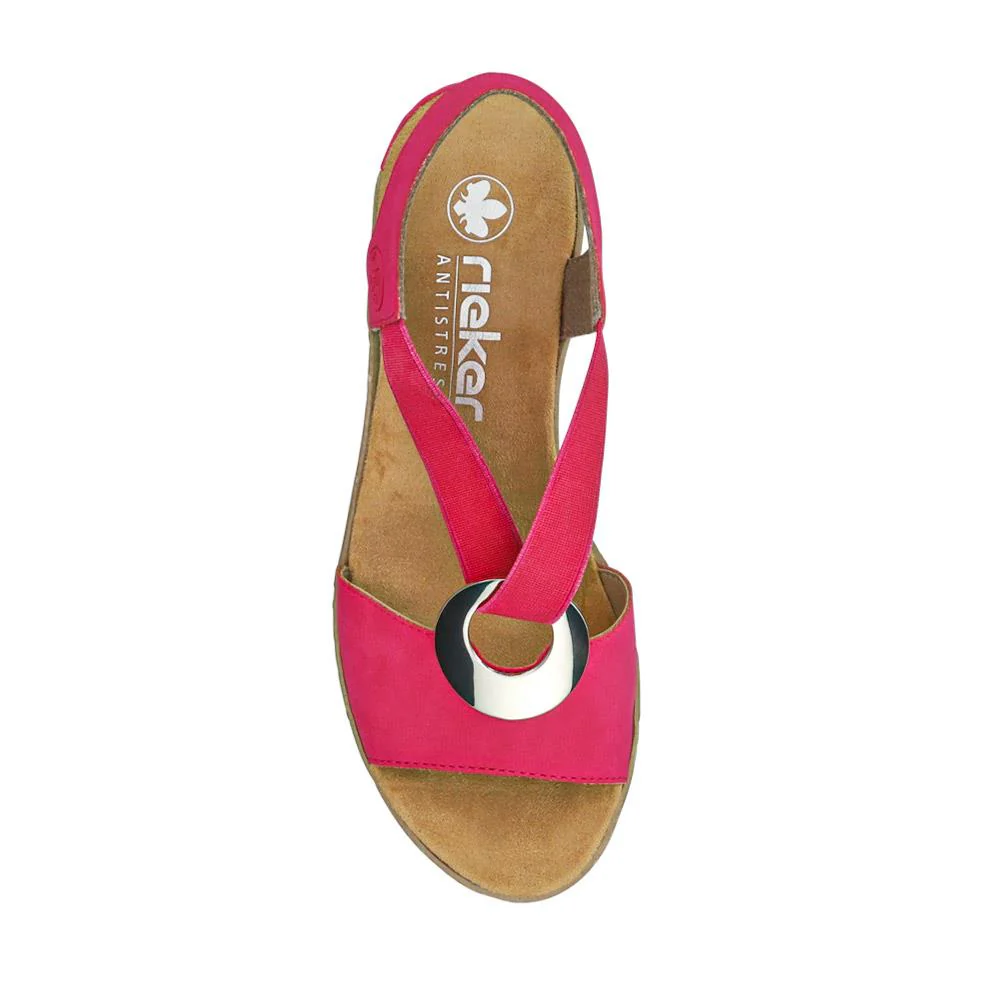 Slingback Wedge Sandals - RKR37525 / 323 724 - Pink - Image 4