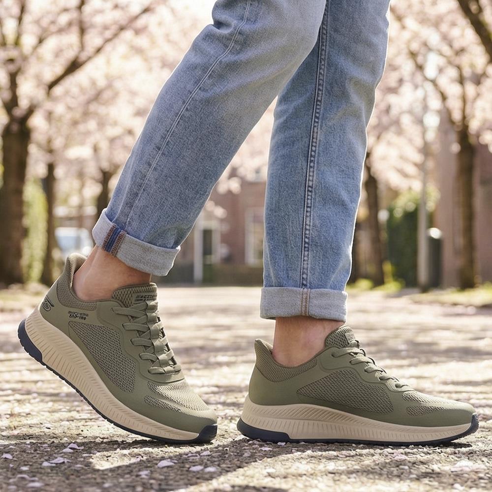 Skechers Slip-ins: BOBS Squad Chaos 4 Trainers - SKE41506 / 326 777 - Olive - Image 2