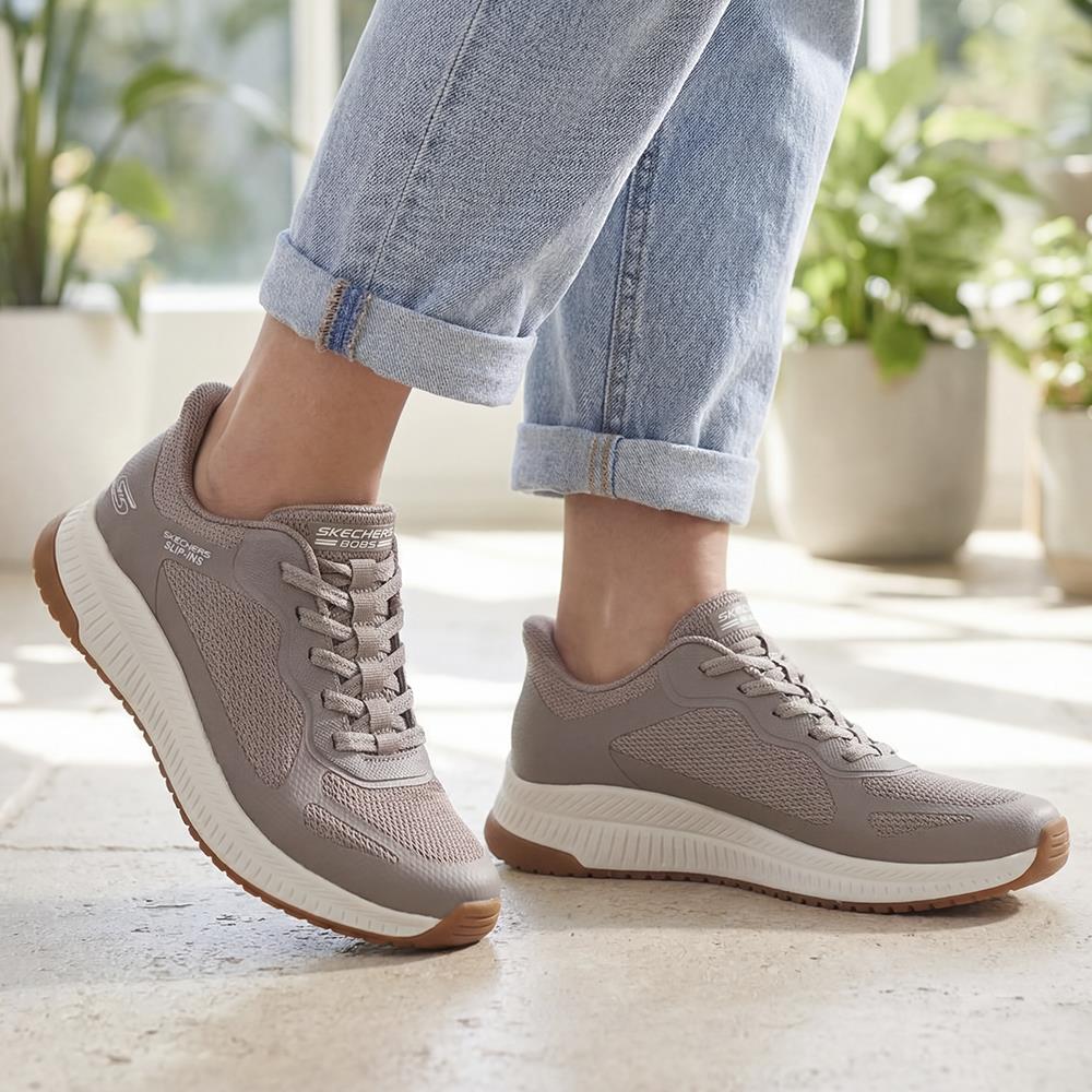 Skechers Slip-ins: BOBS Squad 4 Trainers - SKE41521 / 326 996 - Taupe - Image 2
