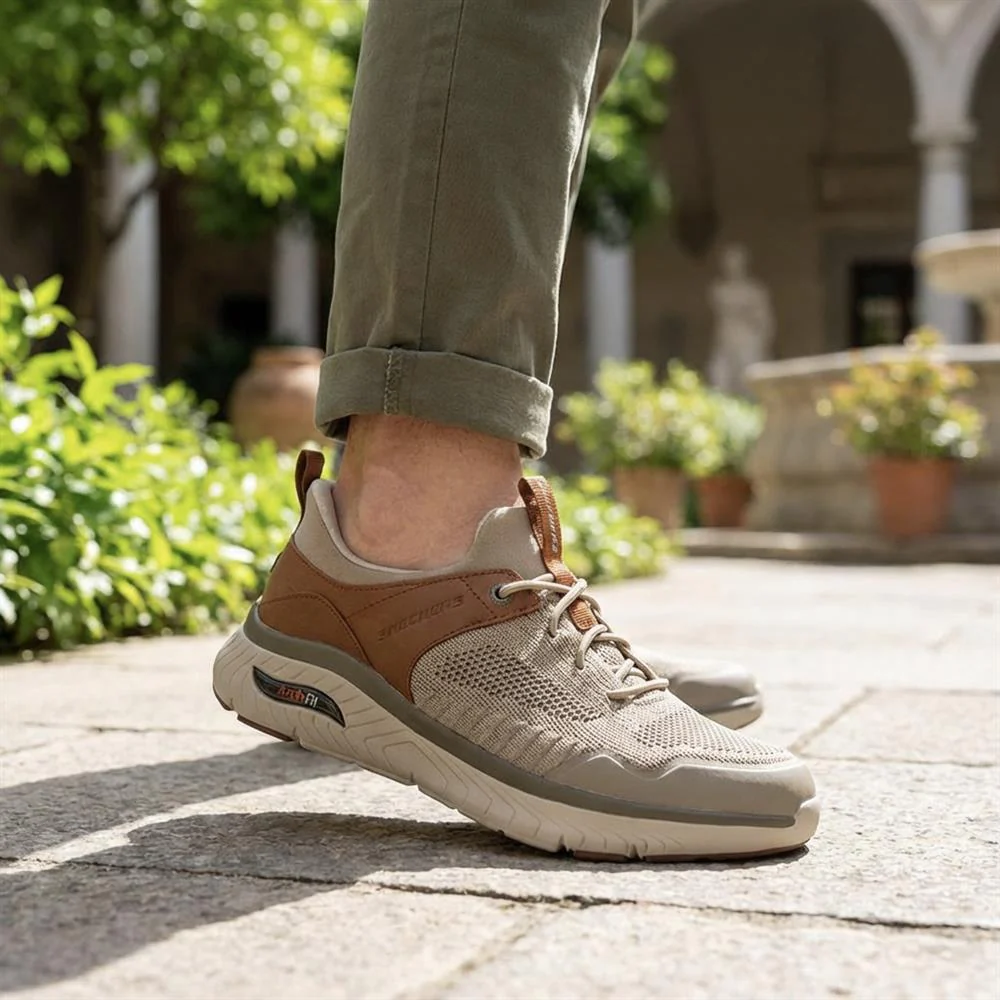 Skechers Slip-ins: Arch Crosser - Emeric Trainers - SKE41510 / 326 778 - Taupe - Image 2
