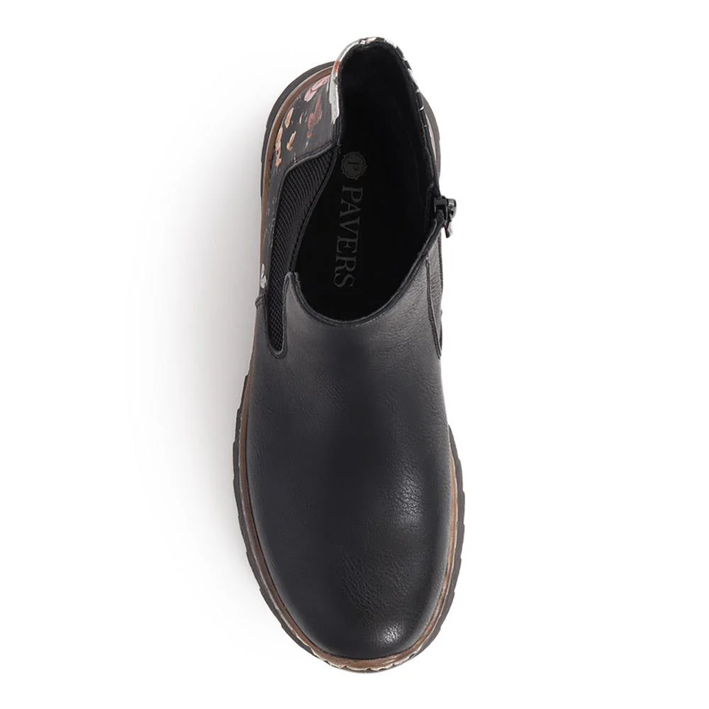Slip-On Ankle Boots - PINYI40001 / 326 031 - Black Floral - Image 4
