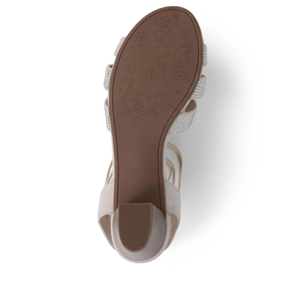Slip-On Block-Heeled Sandals - PLAN39001 / 325 340 - Beige - Image 4
