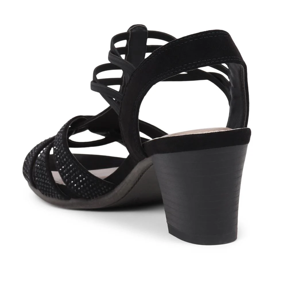 Slip-On Block-Heeled Sandals - PLAN39001 / 325 340 - Black - Image 3