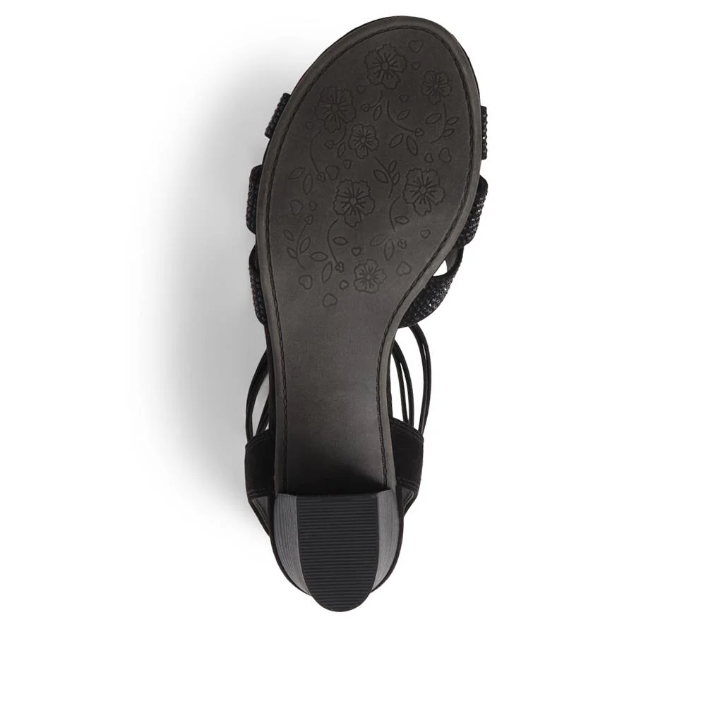 Slip-On Block-Heeled Sandals - PLAN39001 / 325 340 - Black - Image 4