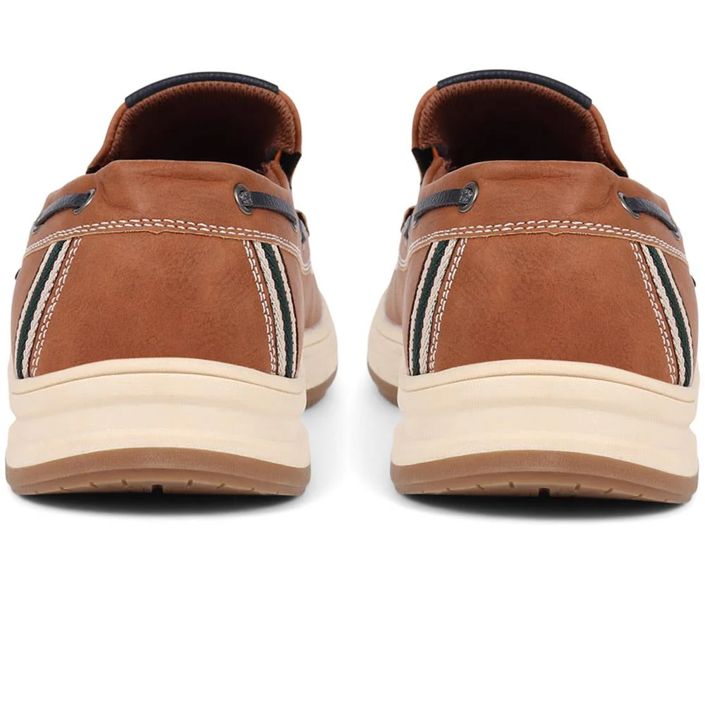 Wide Fit Slip On Boat Shoes - CHANG39007 / 324 985 - Tan - Image 3