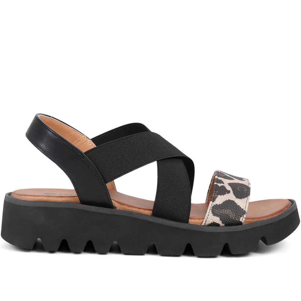 Slip On Chunky Sandals - BAIZH39011 / 325 194 - Black Multi - Image 3
