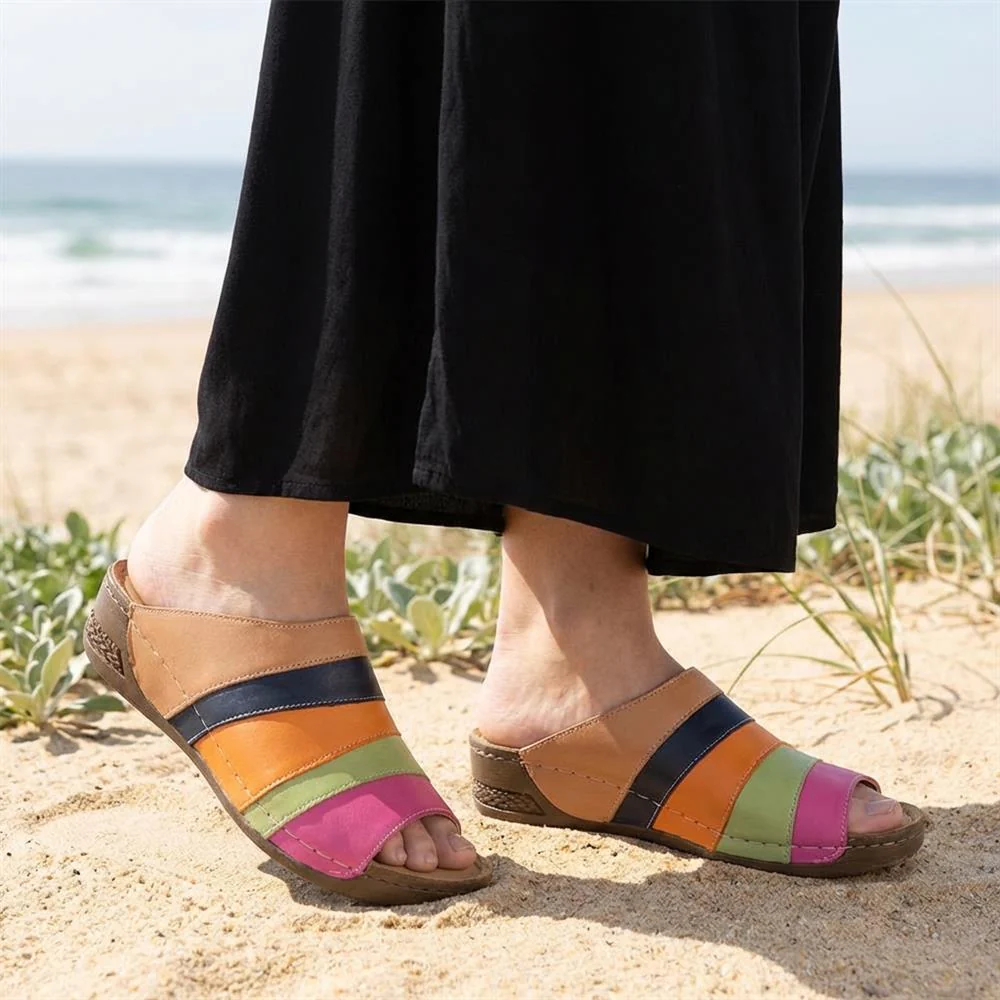 Slip On Peep Toe Mules - AS43003 / 329 252 - Multi - Image 2