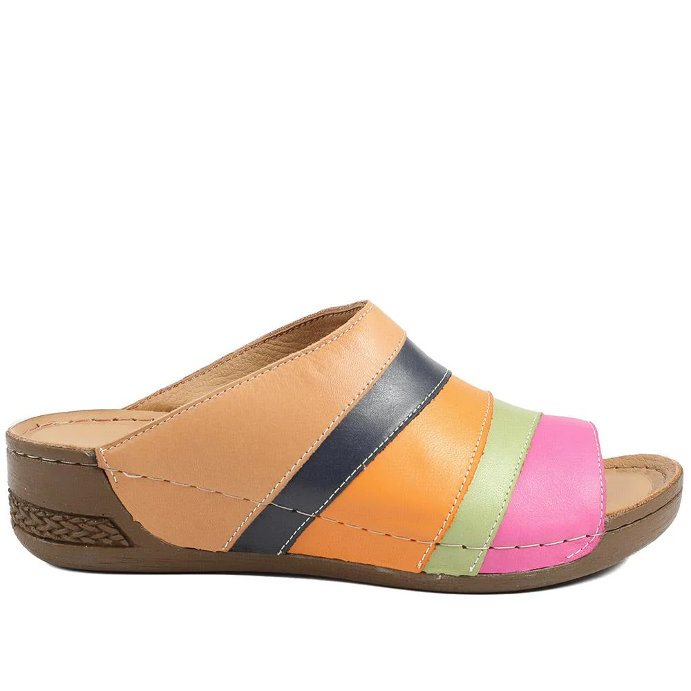 Slip On Peep Toe Mules - AS43003 / 329 252 - Multi - Image 3