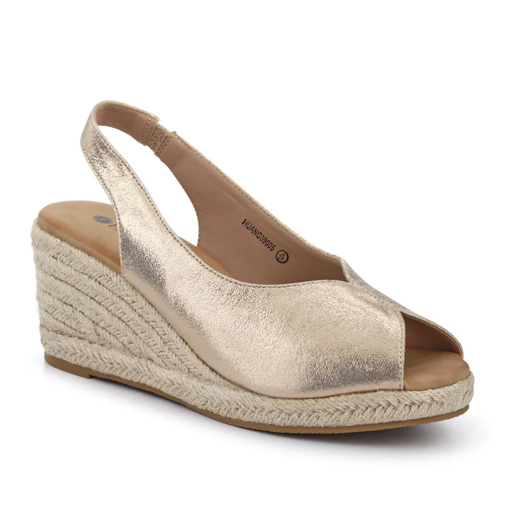 Slip-On Espadrilles - HUANG39005 / 324 902 - Gold