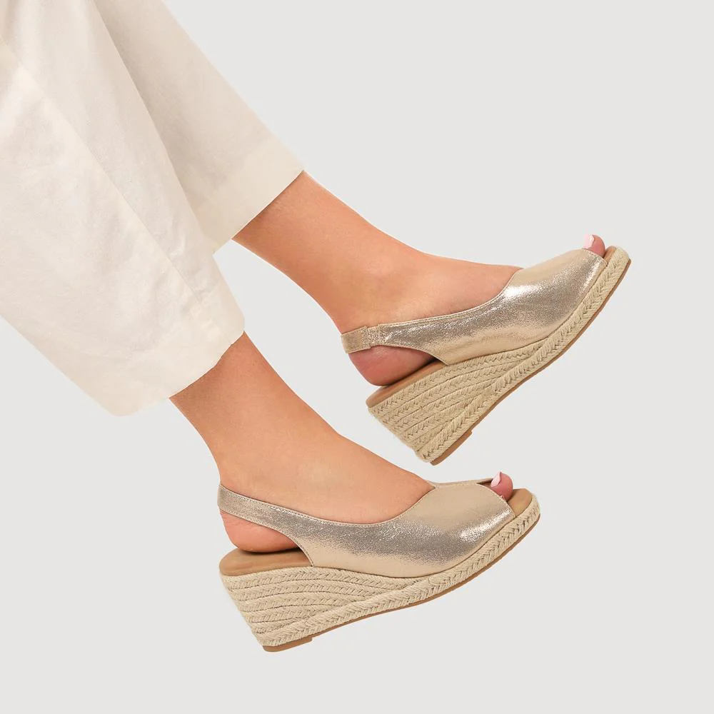 Slip-On Espadrilles - HUANG39005 / 324 902 - Gold - Image 5