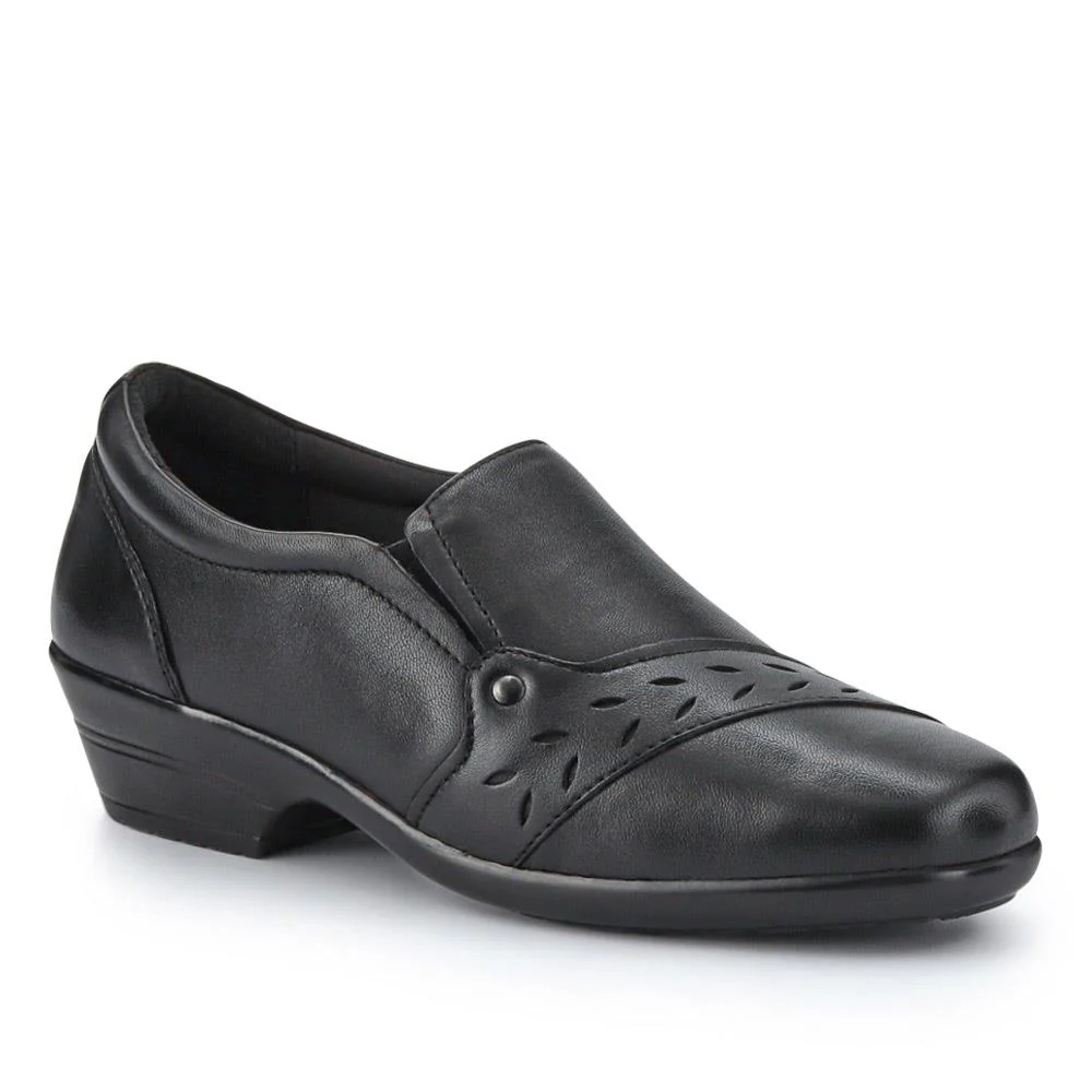 Leather Slip-On Shoes - KF41005 / 327 075 - Black