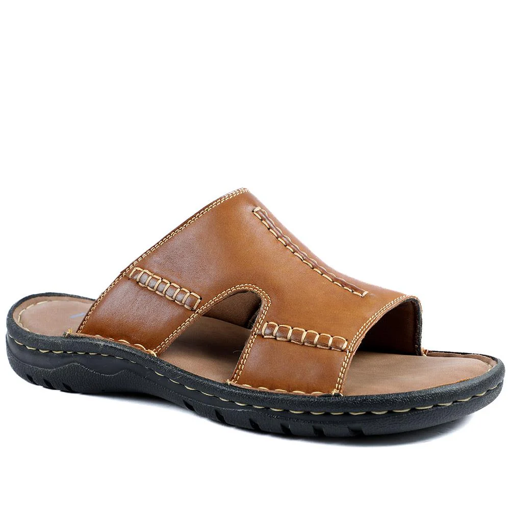 Slip On Leather Mule Sandals - AATRA43004 / 328 930 - Image 2