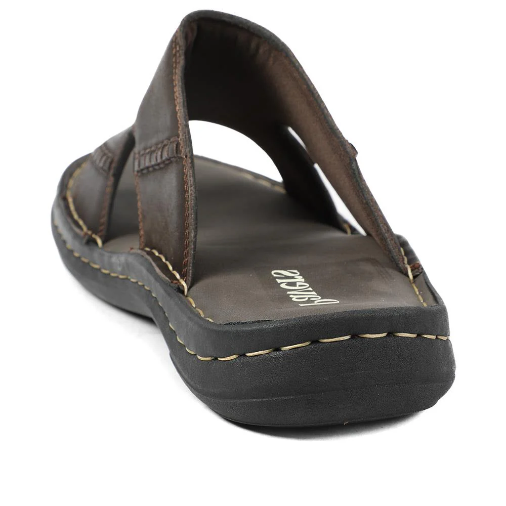 Slip On Leather Mule Sandals - AATRA43004 / 328 930 - Dark Brown - Image 4