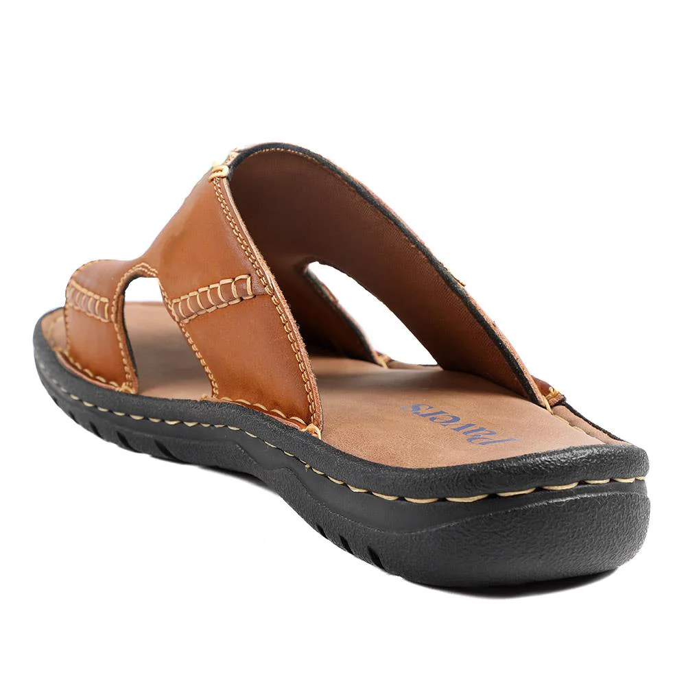 Slip On Leather Mule Sandals - AATRA43004 / 328 930 - Tan - Image 3