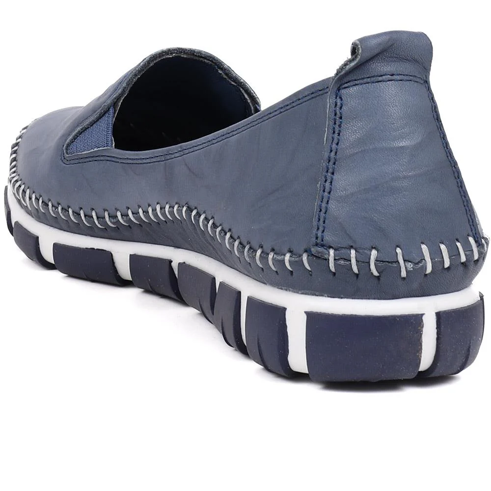 Slip-On Leather Pumps - GOKH39011 / 326 241 - Navy - Image 3