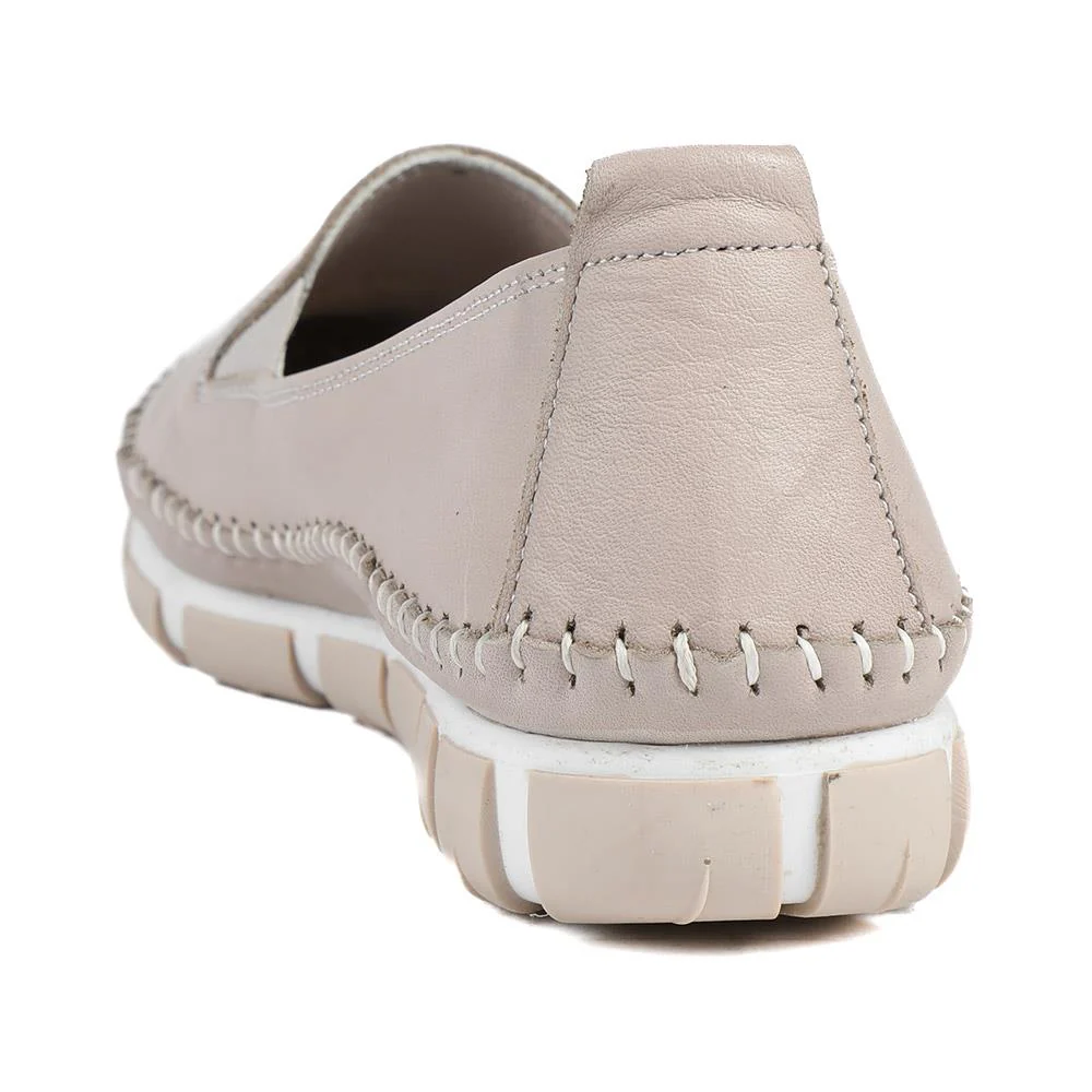 Slip-On Leather Pumps - GOKH39011 / 326 241 - Stone - Image 3
