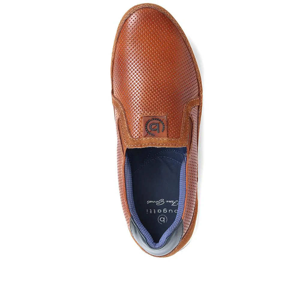 Slip-On Leather Trainers - BUG37506 / 323 235 - Cognac - Image 5