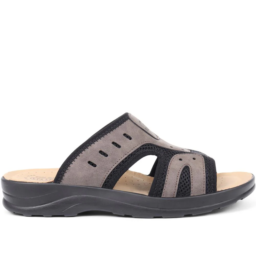 Slip-On Mule Sandals - FLY37013 / 323 213 - Dark Brown - Image 2