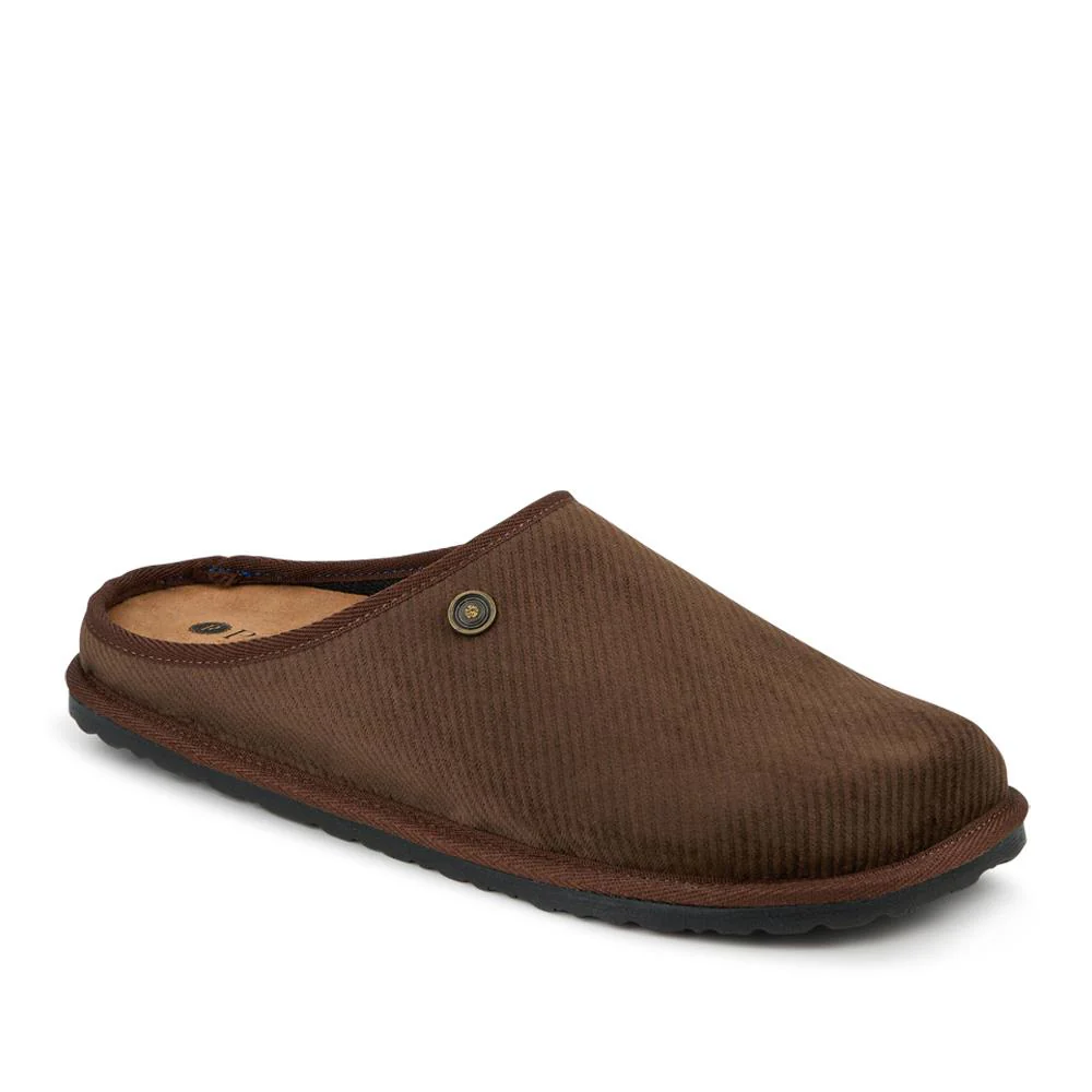 Slip-On Mule Slippers With Grip Sole - INB42002 / 328 239 - Brown