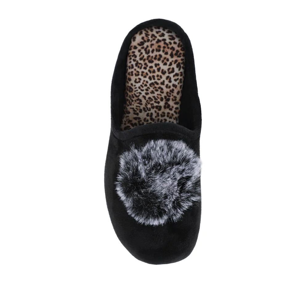 Luxury PomPom Slippers - RELAX42001 / 328 232 - Black - Image 4