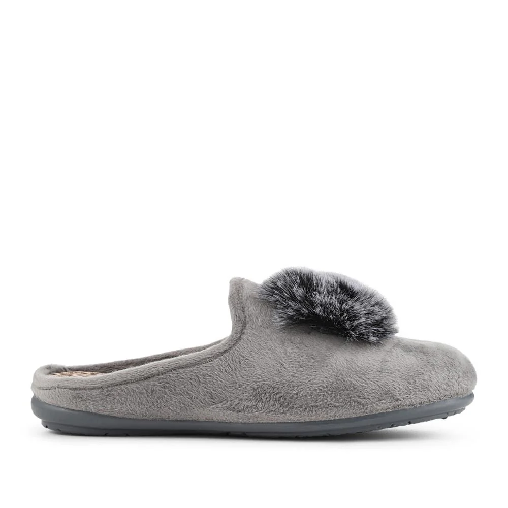 Luxury PomPom Slippers - RELAX42001 / 328 232 - Grey - Image 2