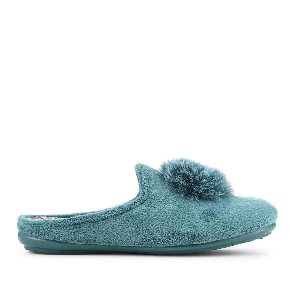 Luxury PomPom Slippers - RELAX42001 / 328 232 - Teal - Image 2