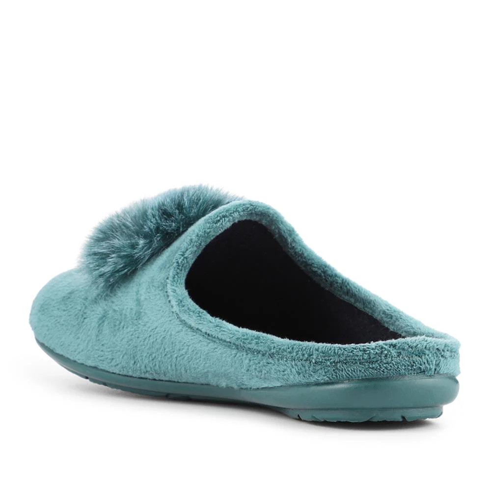 Luxury PomPom Slippers - RELAX42001 / 328 232 - Teal - Image 3