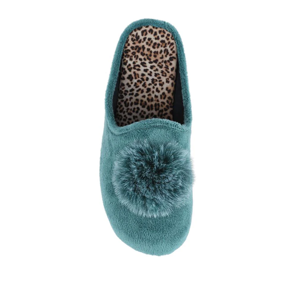 Luxury PomPom Slippers - RELAX42001 / 328 232 - Teal - Image 4