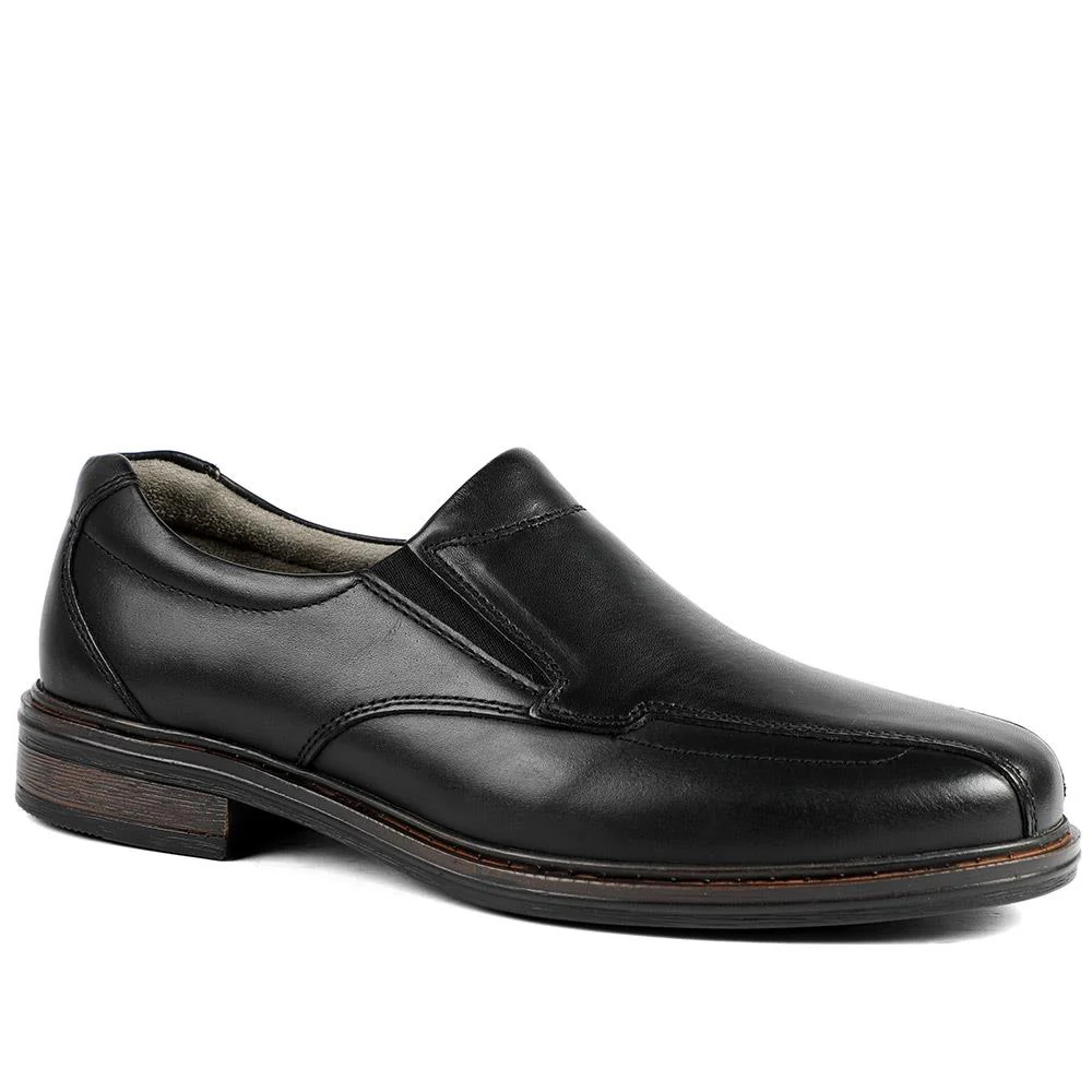 Slip On Smart Leather Shoes With Grip Sole - PARK42040 / 328 188 - Black