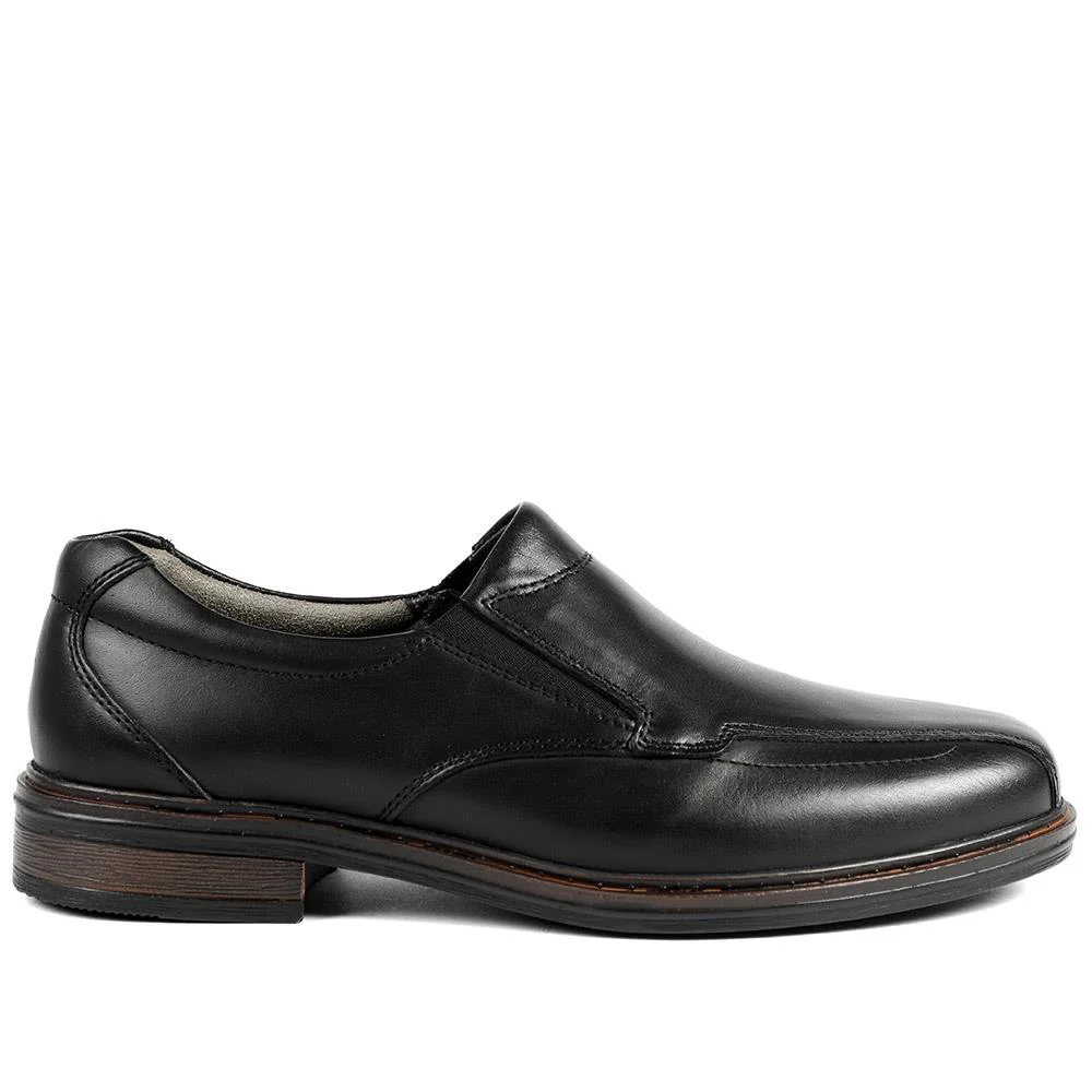 Slip On Smart Leather Shoes With Grip Sole - PARK42040 / 328 188 - Black - Image 2