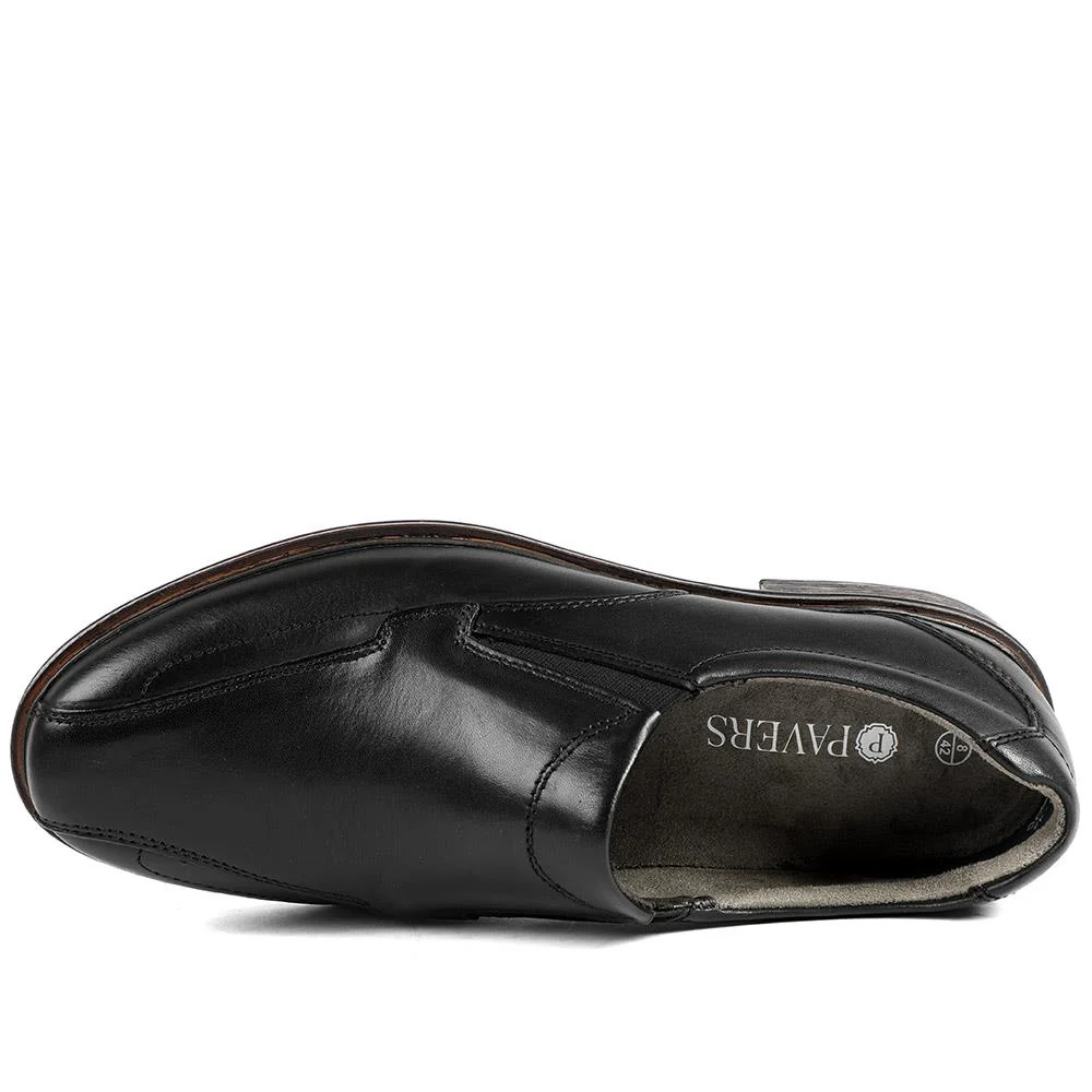 Slip On Smart Leather Shoes With Grip Sole - PARK42040 / 328 188 - Black - Image 4