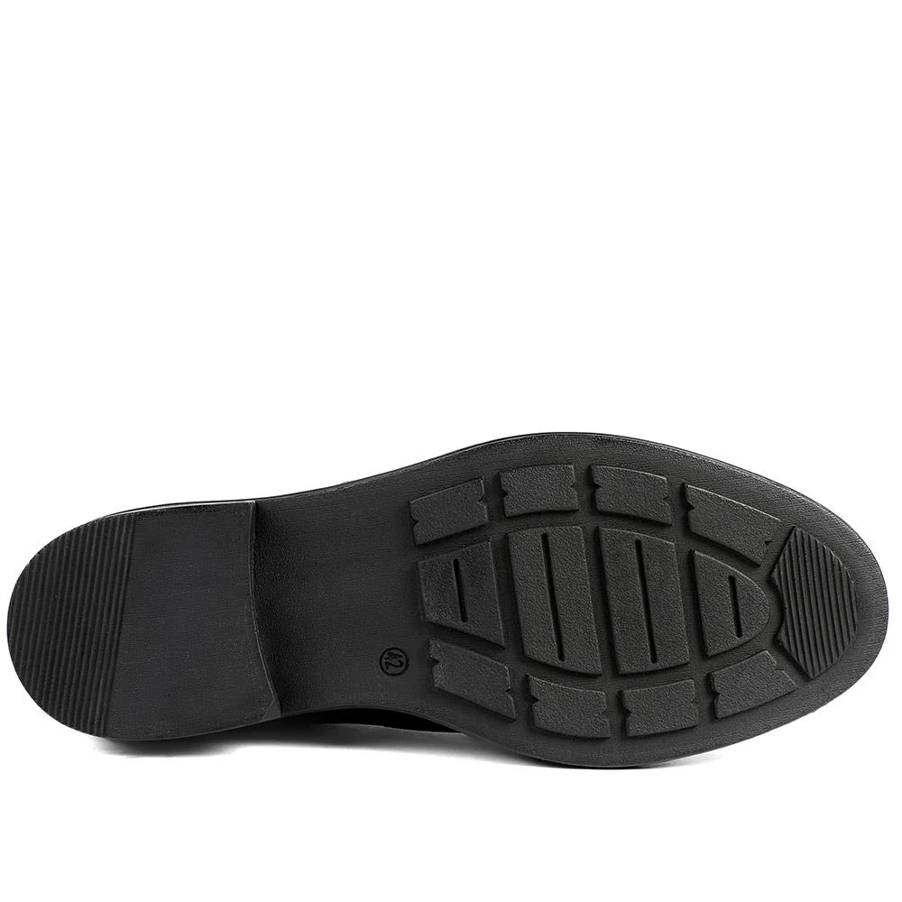 Slip On Smart Leather Shoes With Grip Sole - PARK42040 / 328 188 - Black - Image 5