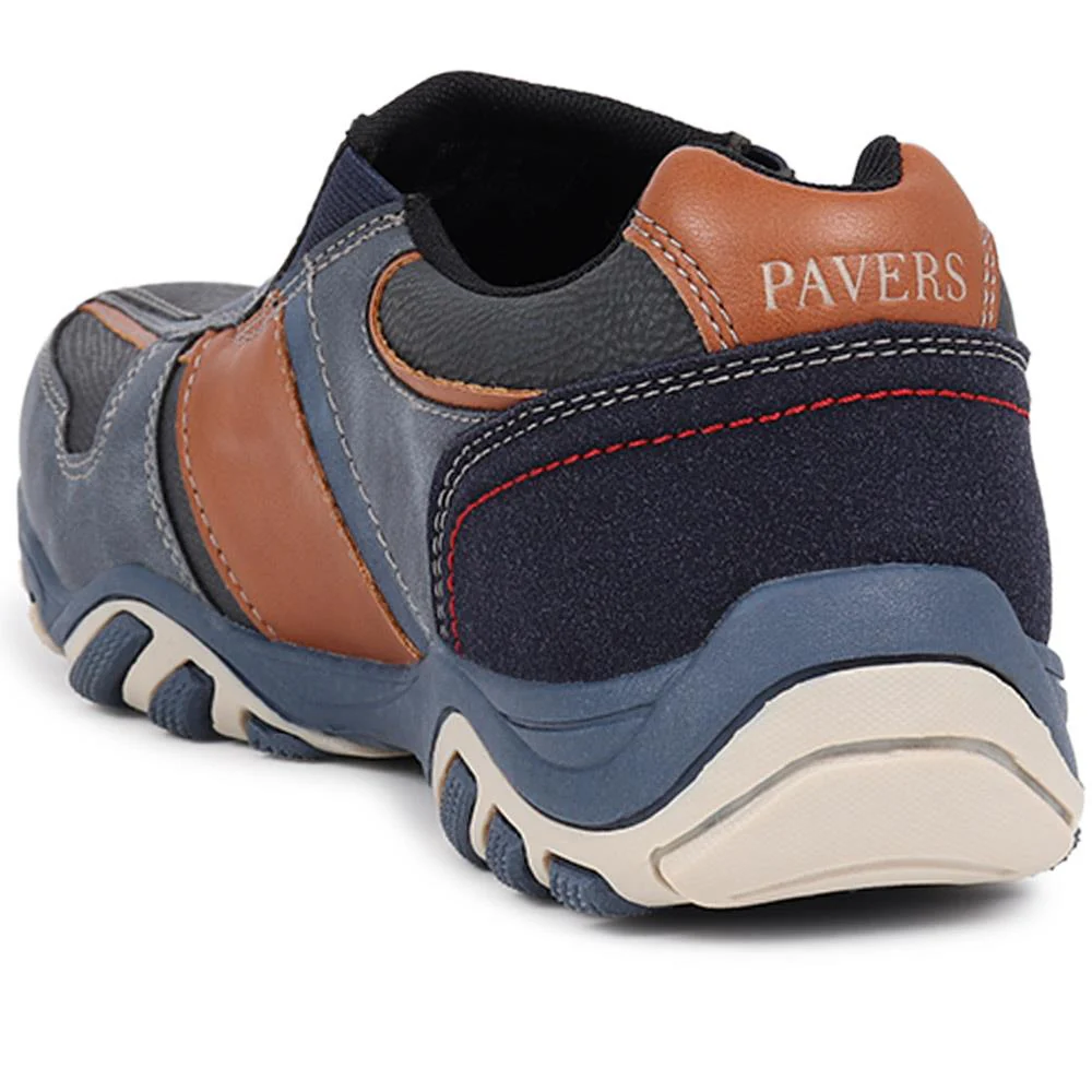 Wide Fit Slip-On Trainers - VSHI40003 / 325 701 - Navy Multi - Image 4
