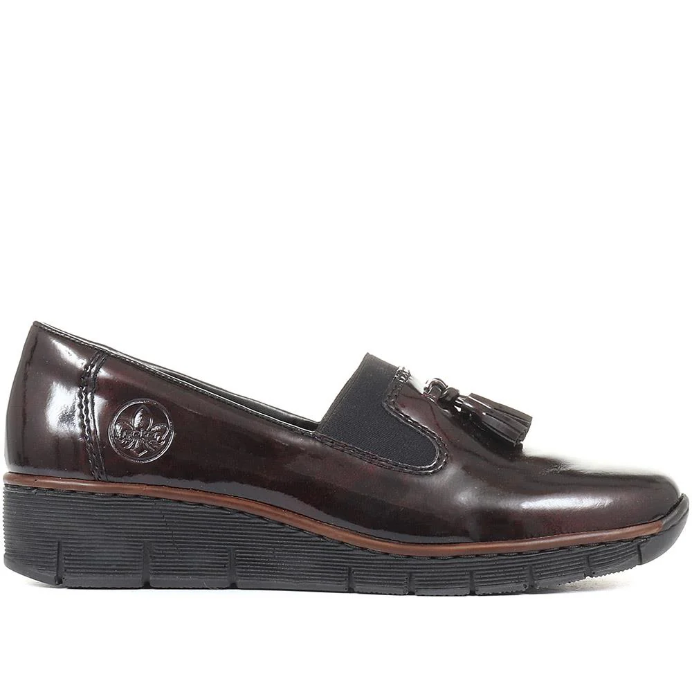 Slip-On Wedge Shoes - RKR32516 / 319 087 - Burgundy Patent - Image 2