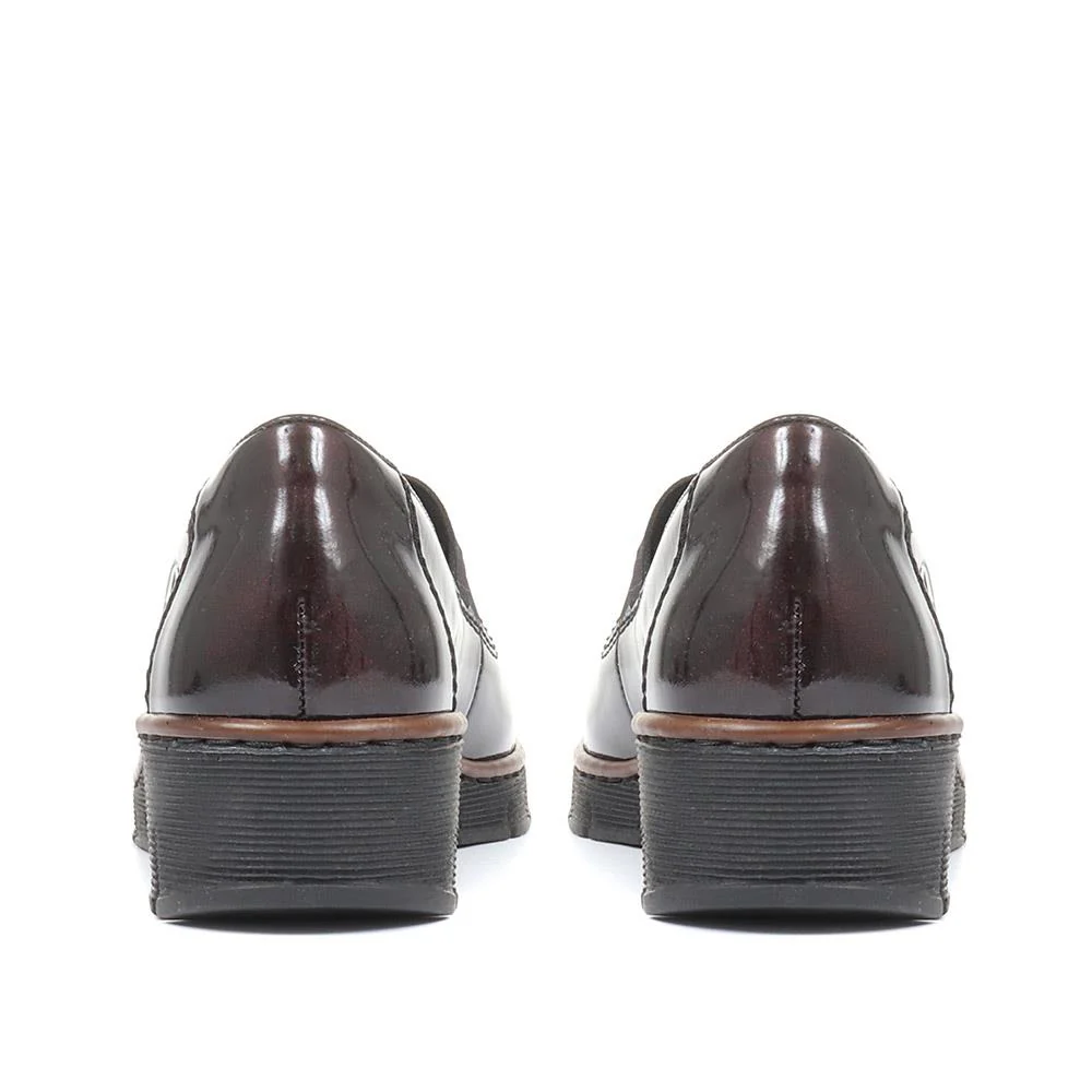 Slip-On Wedge Shoes - RKR32516 / 319 087 - Burgundy Patent - Image 3