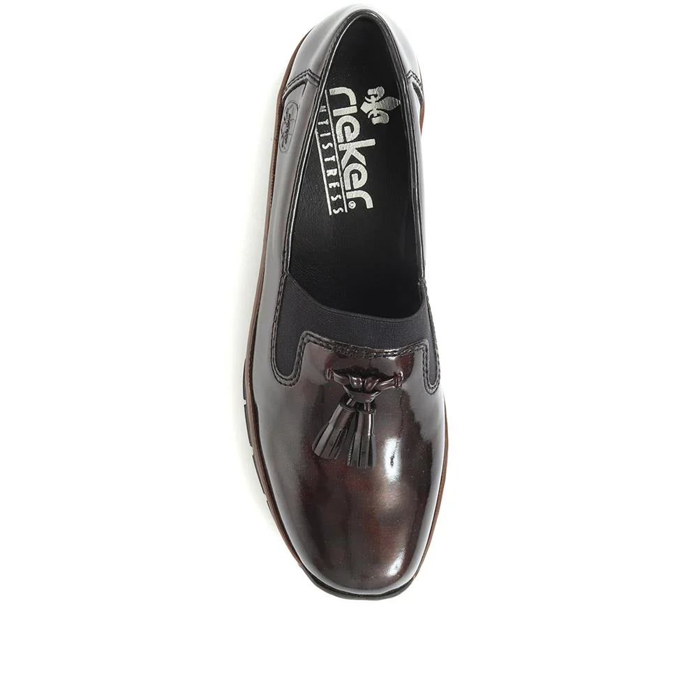 Slip-On Wedge Shoes - RKR32516 / 319 087 - Burgundy Patent - Image 4