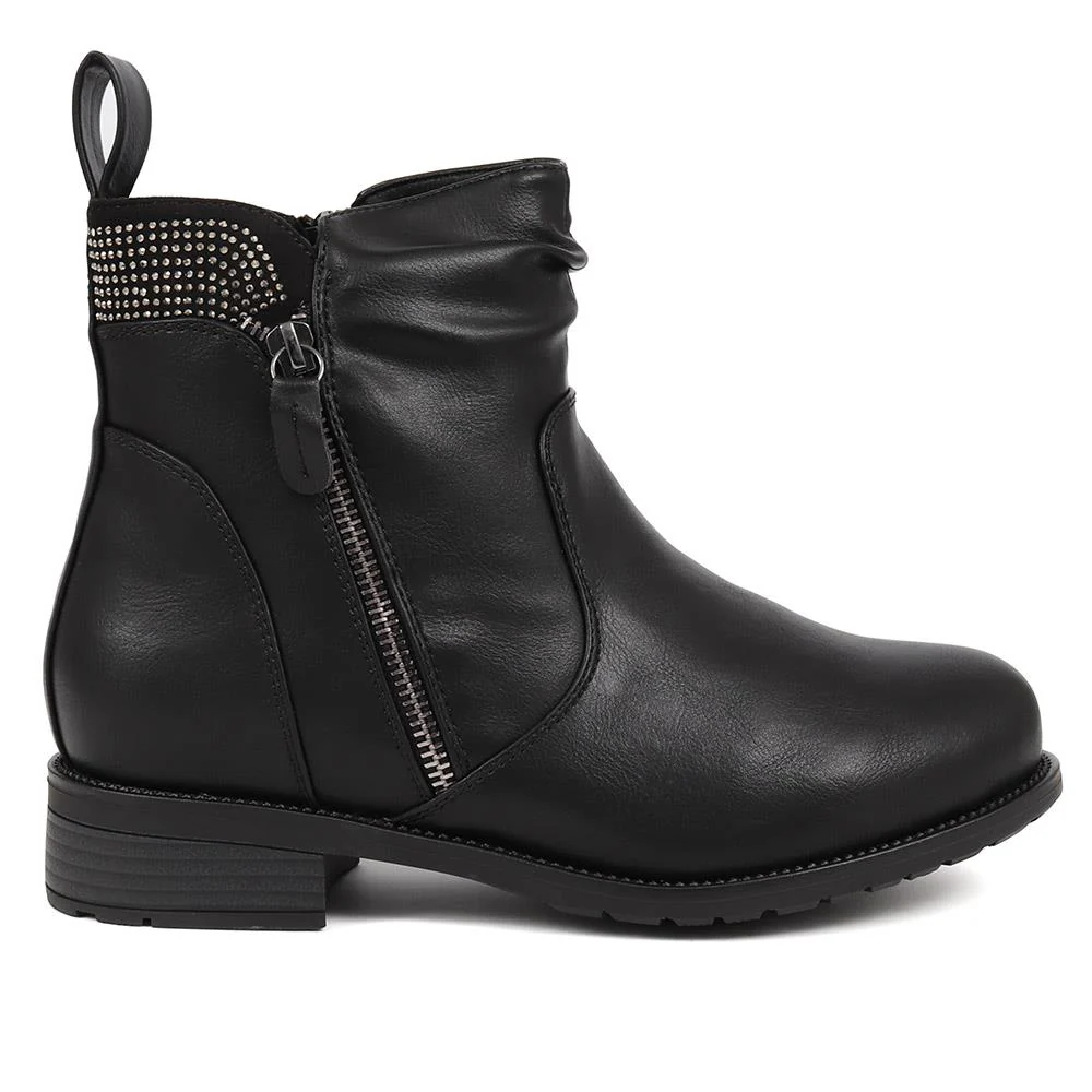 Extra-Wide Slouch Ankle Boots - BARSIA / 324 543 - Black - Image 2