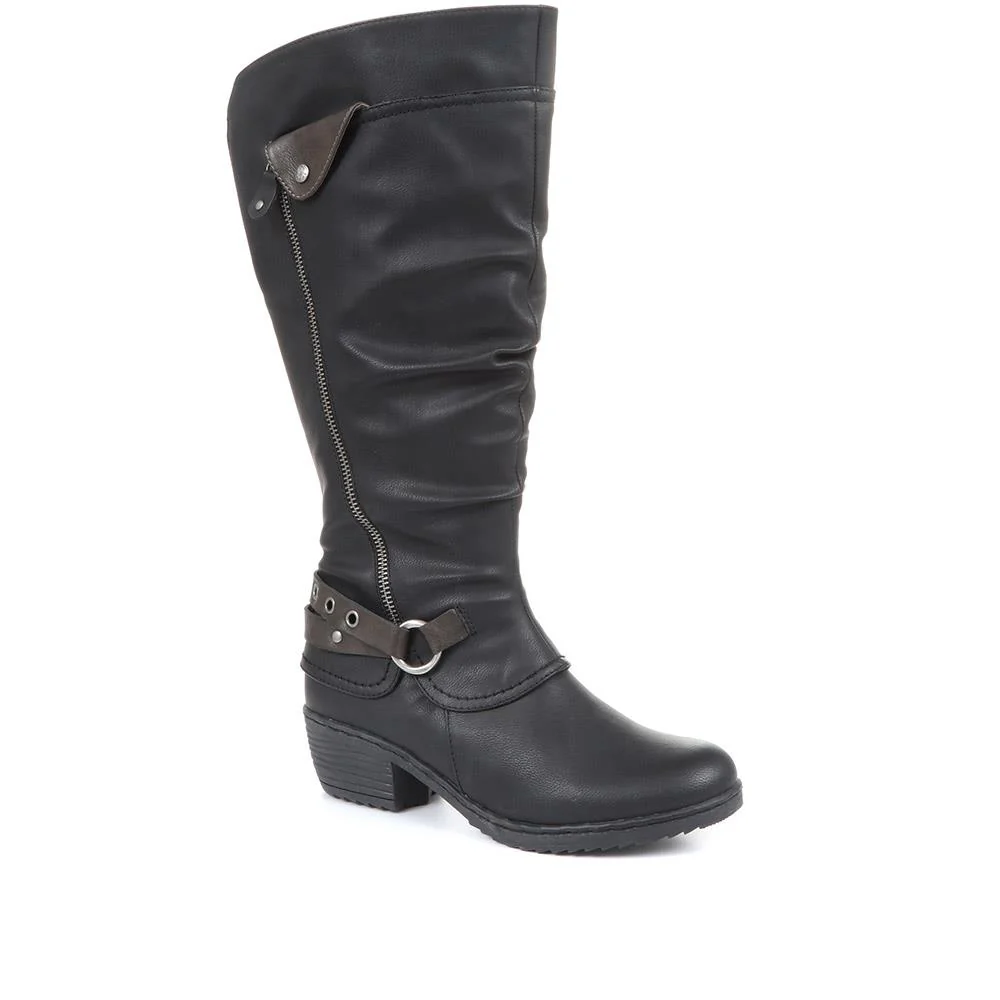 Slouch Boots with Extra Wide Calf - WBINS34187 / 320 780 - Black