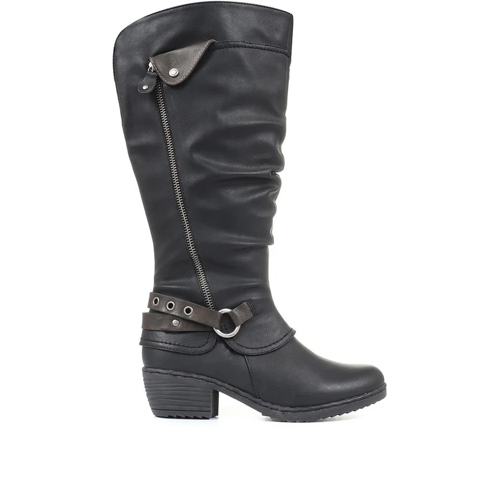 Slouch Boots with Extra Wide Calf - WBINS34187 / 320 780 - Black - Image 2