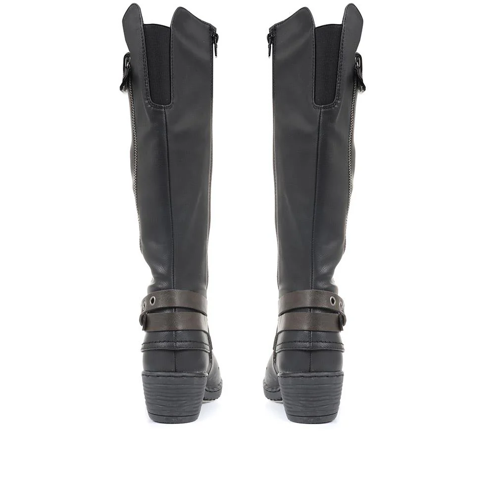 Slouch Boots with Extra Wide Calf - WBINS34187 / 320 780 - Black - Image 3