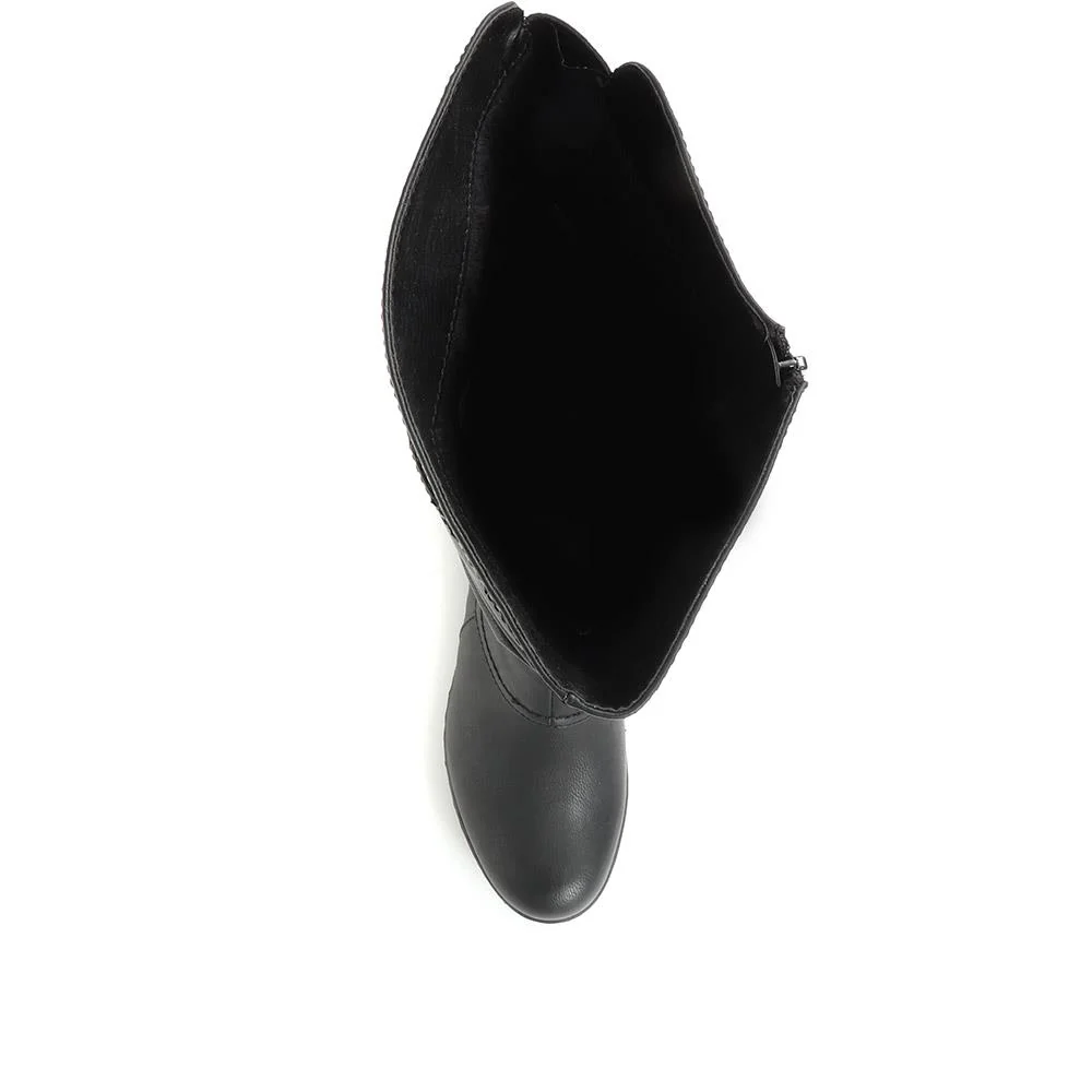 Slouch Boots with Extra Wide Calf - WBINS34187 / 320 780 - Black - Image 4