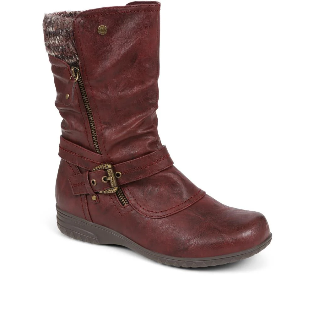 Slouch Calf Boots - WBINS38154 / 324 703 - Burgundy
