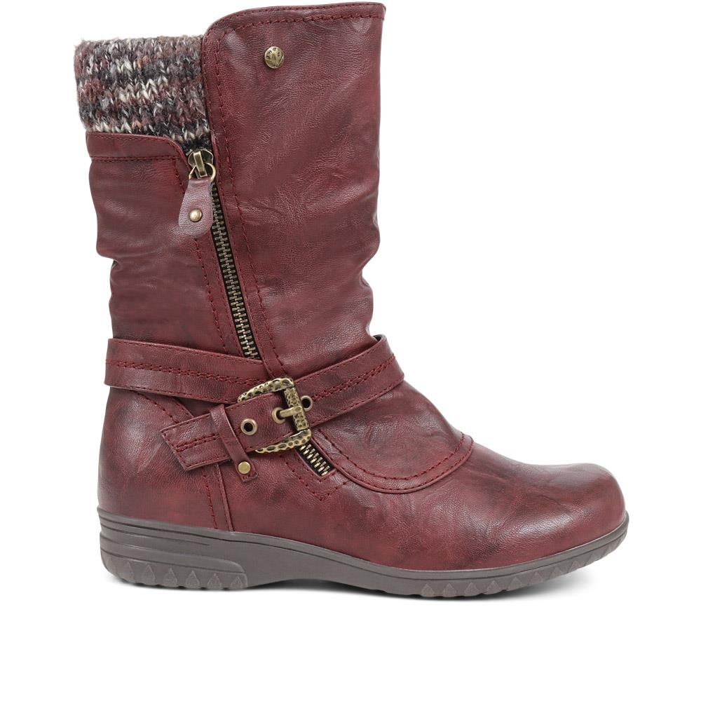 Slouch Calf Boots - WBINS38154 / 324 703 - Burgundy - Image 3