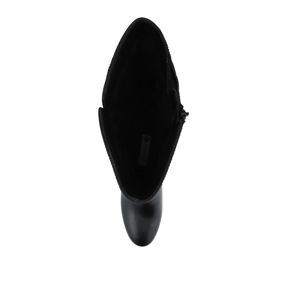 Smart Block Heel Long Boots With Inside Zip - WBINS42076 / 327 972 - Black - Image 4