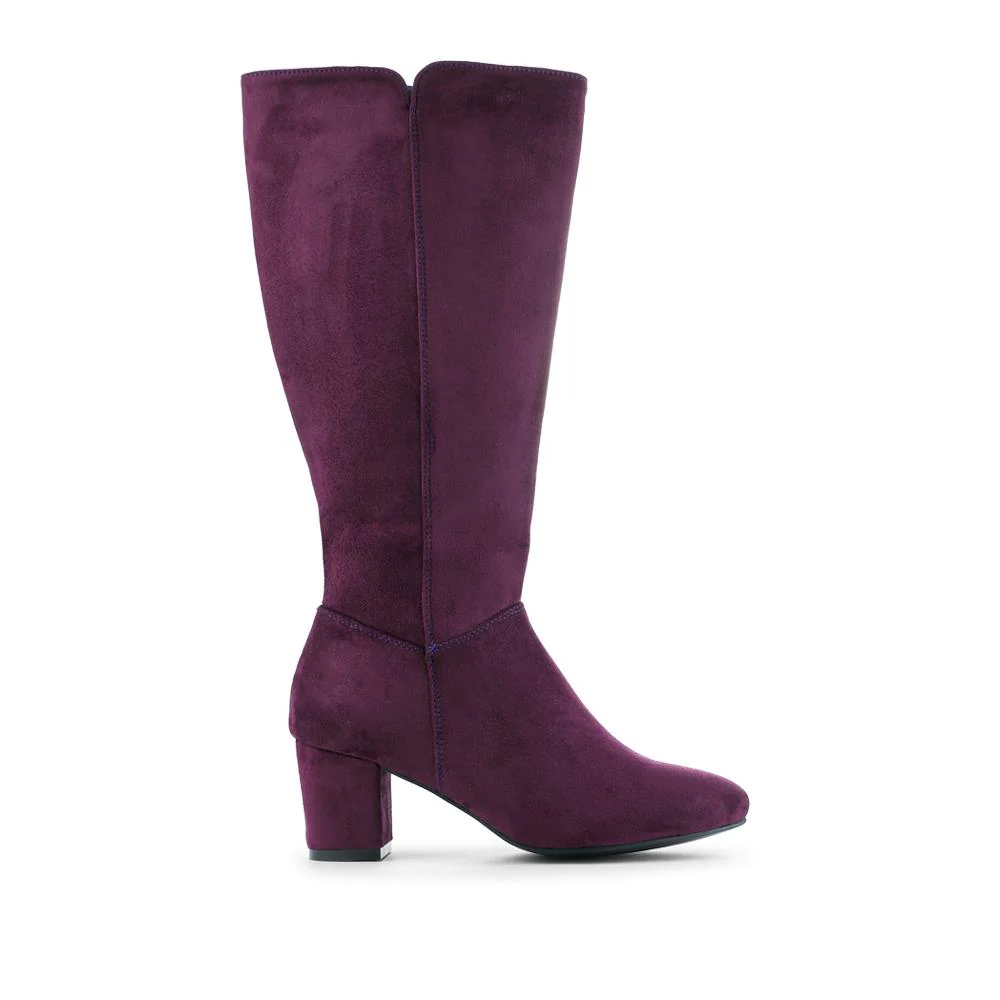 Smart Block Heel Long Boots With Inside Zip - WBINS42076 / 327 972 - Purple - Image 2