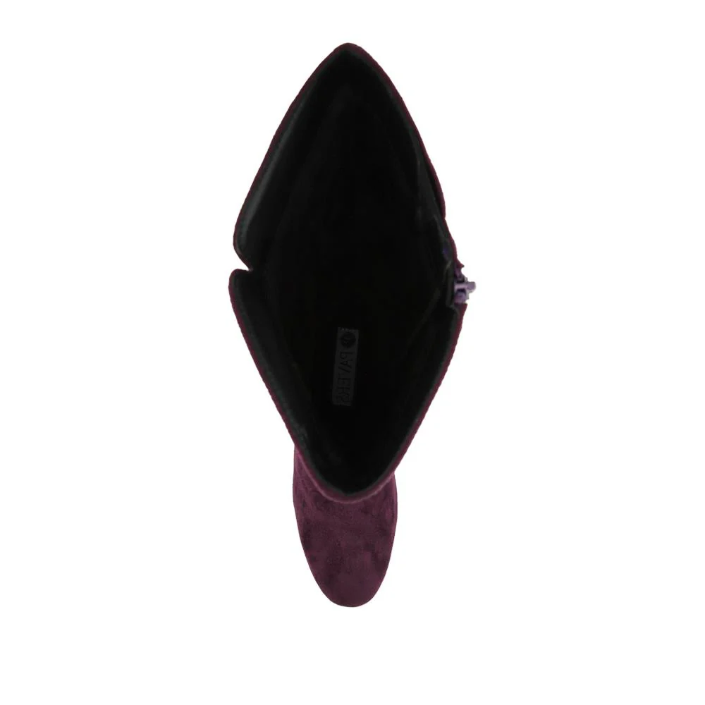 Smart Block Heel Long Boots With Inside Zip - WBINS42076 / 327 972 - Purple - Image 4